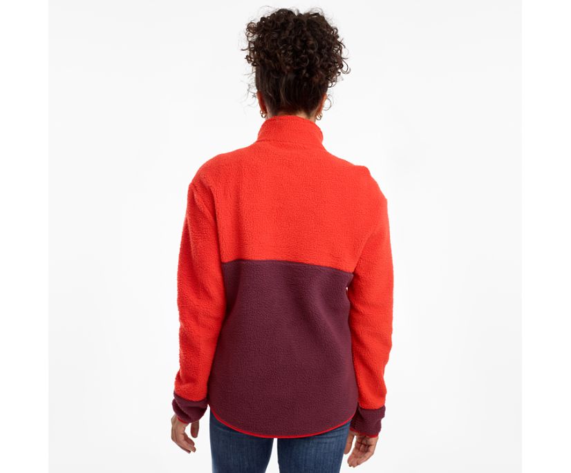 Saucony Fireside Fleece Anorak Women's Jackets Red / Burgundy | AU 338MQZA